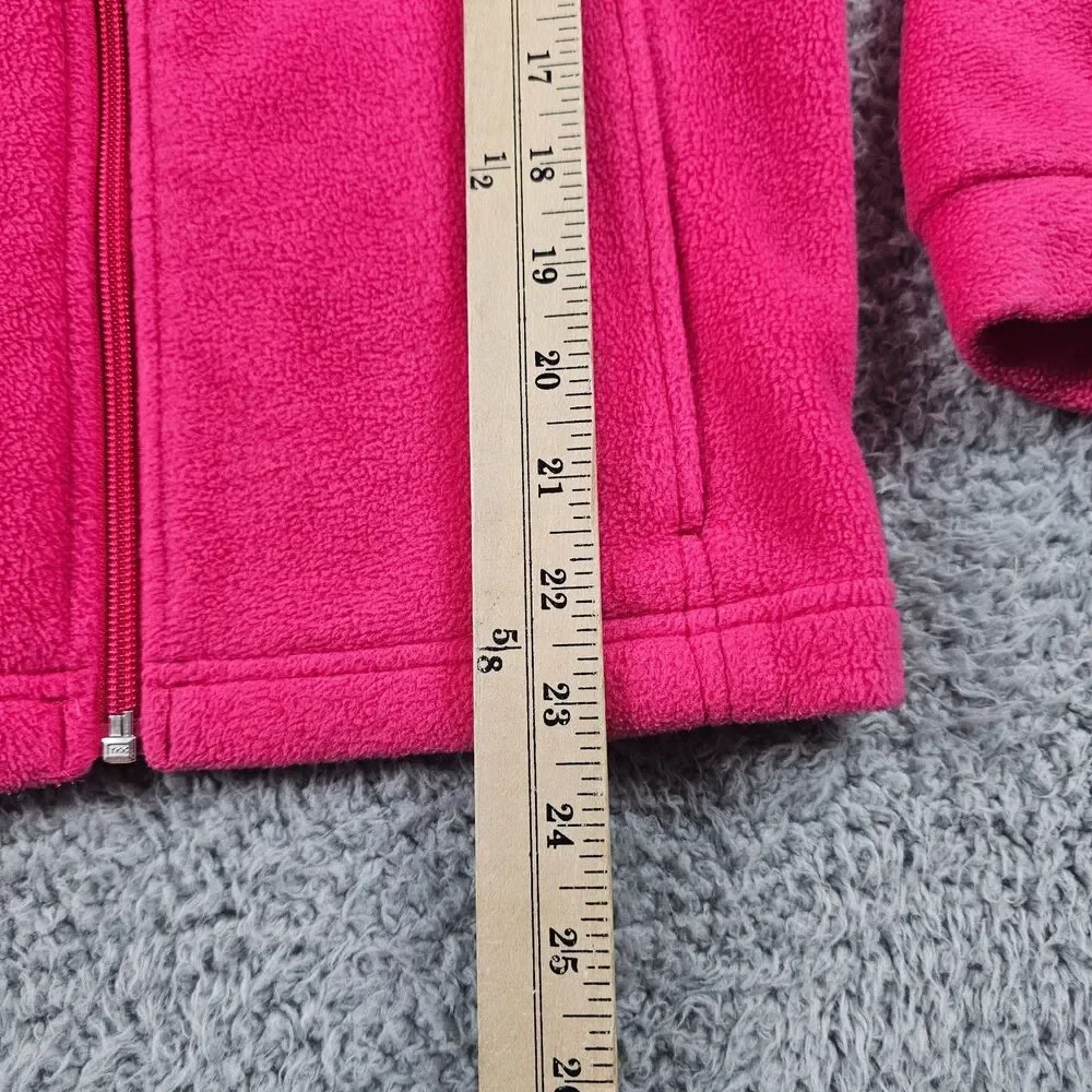 Columbia Sweater Youth Medium Pink Full Zip Fleece Jacket Outdoor Preppy Casual